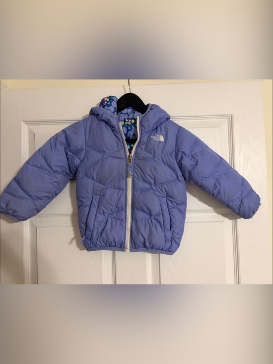 The North Face Other - The North Face Girls Moondoggy Reversible Down Puffer Jacket Blue Dot 2T